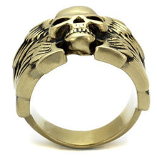 Load image into Gallery viewer, TK2445 - IP Antique Copper Stainless Steel Ring with Epoxy  in Jet