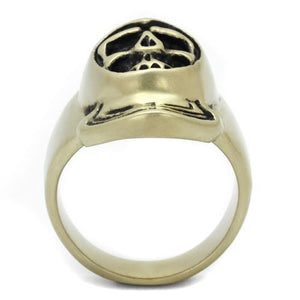 TK2447 - IP Antique Copper Stainless Steel Ring with Epoxy  in Jet