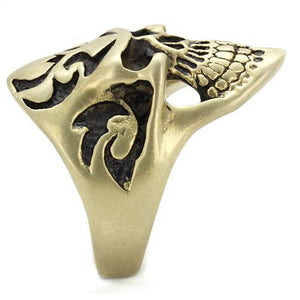 TK2448 - IP Antique Copper Stainless Steel Ring with Epoxy  in Jet