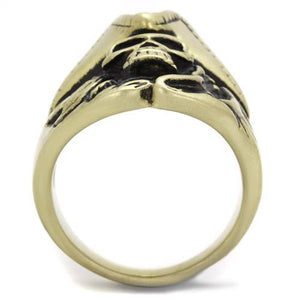 TK2453 - IP Antique Copper Stainless Steel Ring with Epoxy  in Jet