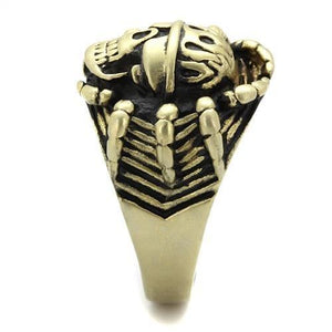 TK2461 - IP Antique Copper Stainless Steel Ring with Epoxy  in Jet