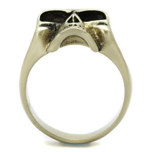 TK2467 - IP Antique Copper Stainless Steel Ring with Epoxy  in Jet