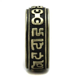 TK2471 - IP Antique Copper Stainless Steel Ring with Epoxy  in Jet