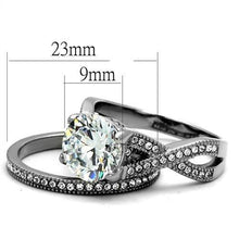 Load image into Gallery viewer, TK2478 - High polished (no plating) Stainless Steel Ring with AAA Grade CZ  in Clear