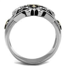 Load image into Gallery viewer, TK2517 - Two-Tone IP Gold (Ion Plating) Stainless Steel Ring with Top Grade Crystal  in Clear