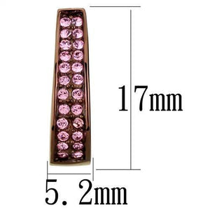TK2537 - IP Coffee light Stainless Steel Earrings with Top Grade Crystal  in Light Rose