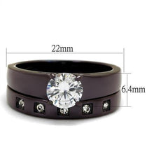 Load image into Gallery viewer, TK2547 - IP Dark Brown (IP coffee) Stainless Steel Ring with AAA Grade CZ  in Clear