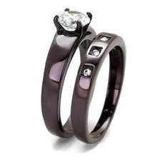 Load image into Gallery viewer, TK2547 - IP Dark Brown (IP coffee) Stainless Steel Ring with AAA Grade CZ  in Clear