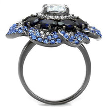 Load image into Gallery viewer, TK2559 - IP Light Black  (IP Gun) Stainless Steel Ring with AAA Grade CZ  in Clear