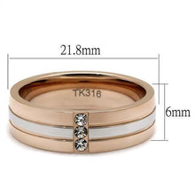 Load image into Gallery viewer, TK2570 - Two-Tone IP Rose Gold Stainless Steel Ring with Top Grade Crystal  in Clear