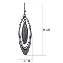 Load image into Gallery viewer, TK2577 - IP Light Black  (IP Gun) Stainless Steel Earrings with Blue Sand  in Montana