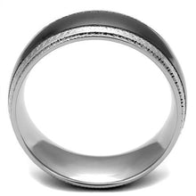 Load image into Gallery viewer, TK2580 - Two Tone IP Light Black (IP Gun) Stainless Steel Ring with No Stone
