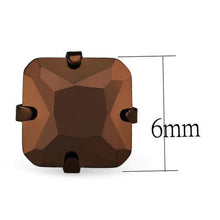 Load image into Gallery viewer, TK2584 - Two Tone IP Light Brown (IP Light coffee) Stainless Steel Earrings with AAA Grade CZ  in Light Coffee