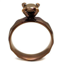 Load image into Gallery viewer, TK2596 - IP Coffee light Stainless Steel Ring with AAA Grade CZ  in Light Coffee