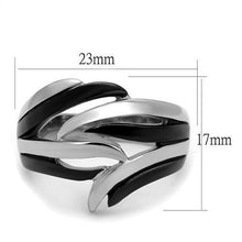 Load image into Gallery viewer, TK2605 - Two-Tone IP Black (Ion Plating) Stainless Steel Ring with No Stone