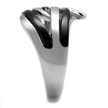 Load image into Gallery viewer, TK2605 - Two-Tone IP Black (Ion Plating) Stainless Steel Ring with No Stone