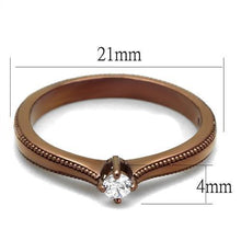 Load image into Gallery viewer, TK2610 - IP Coffee light Stainless Steel Ring with AAA Grade CZ  in Clear