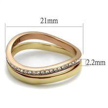 Load image into Gallery viewer, TK2613 - IP Gold &amp; IP Rose Gold (Ion Plating) Stainless Steel Ring with Top Grade Crystal  in Clear