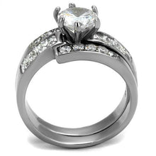 Load image into Gallery viewer, TK2616 - No Plating Stainless Steel Ring with AAA Grade CZ  in Clear