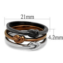 Load image into Gallery viewer, TK2648 - Three Tone (IP Light Coffee &amp; IP Light Black &amp; High Polished) Stainless Steel Ring with No Stone