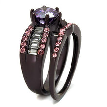 Load image into Gallery viewer, TK2652 - IP Dark Brown (IP coffee) Stainless Steel Ring with AAA Grade CZ  in Amethyst