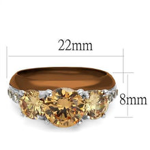 Load image into Gallery viewer, TK2656 - Two Tone IP Light Brown (IP Light coffee) Stainless Steel Ring with AAA Grade CZ  in Champagne
