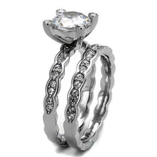 Load image into Gallery viewer, TK2659 - High polished (no plating) Stainless Steel Ring with AAA Grade CZ  in Clear