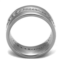 Load image into Gallery viewer, TK2667 - High polished (no plating) Stainless Steel Ring with AAA Grade CZ  in Clear