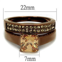 Load image into Gallery viewer, TK2670 - IP Coffee light Stainless Steel Ring with AAA Grade CZ  in Champagne