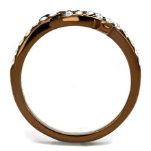 Load image into Gallery viewer, TK2687 - IP Coffee light Stainless Steel Ring with Top Grade Crystal  in Clear