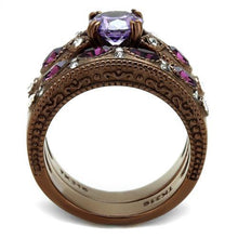 Load image into Gallery viewer, TK2746 - IP Coffee light Stainless Steel Ring with AAA Grade CZ  in Amethyst