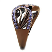 Load image into Gallery viewer, TK2755 - IP Coffee light Stainless Steel Ring with Top Grade Crystal  in Tanzanite