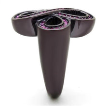 Load image into Gallery viewer, TK2763 - IP Dark Brown (IP coffee) Stainless Steel Ring with Top Grade Crystal  in Fuchsia