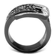 Load image into Gallery viewer, TK2769 - Two-Tone IP Black Stainless Steel Ring with Top Grade Crystal  in Black Diamond