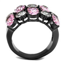 Load image into Gallery viewer, TK2776 - IP Light Black  (IP Gun) Stainless Steel Ring with AAA Grade CZ  in Rose