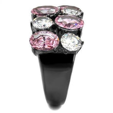 Load image into Gallery viewer, TK2776 - IP Light Black  (IP Gun) Stainless Steel Ring with AAA Grade CZ  in Rose