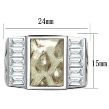 Load image into Gallery viewer, TK2784 - No Plating Stainless Steel Ring with AAA Grade CZ  in Clear