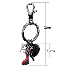 Load image into Gallery viewer, TK2795 - IP Light Black  (IP Gun) Stainless Steel Key Ring with Top Grade Crystal  in Jet
