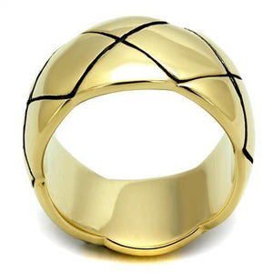 TK2803 - IP Gold(Ion Plating) Stainless Steel Ring with No Stone