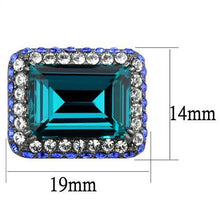 Load image into Gallery viewer, TK2812 - IP Light Black  (IP Gun) Stainless Steel Earrings with Top Grade Crystal  in Blue Zircon