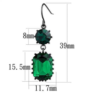 TK2817 - IP Dark Brown (IP coffee) Stainless Steel Earrings with Top Grade Crystal  in Emerald
