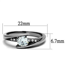 Load image into Gallery viewer, TK2833 - High polished (no plating) Stainless Steel Ring with AAA Grade CZ  in Clear