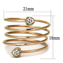 Load image into Gallery viewer, TK2836 - IP Rose Gold(Ion Plating) Stainless Steel Ring with AAA Grade CZ  in Clear