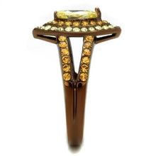 Load image into Gallery viewer, TK2838 - IP Coffee light Stainless Steel Ring with AAA Grade CZ  in Citrine Yellow