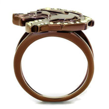 Load image into Gallery viewer, TK2842 - IP Coffee light Stainless Steel Ring with Top Grade Crystal  in Citrine Yellow