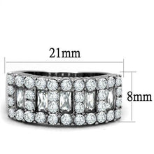Load image into Gallery viewer, TK2866 - High polished (no plating) Stainless Steel Ring with AAA Grade CZ  in Clear