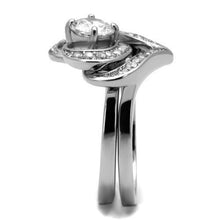 Load image into Gallery viewer, TK2868 - High polished (no plating) Stainless Steel Ring with AAA Grade CZ  in Clear