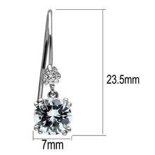Load image into Gallery viewer, TK2883 - High polished (no plating) Stainless Steel Earrings with AAA Grade CZ  in Clear
