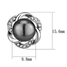 Load image into Gallery viewer, TK2890 - High polished (no plating) Stainless Steel Earrings with Synthetic Pearl in Gray