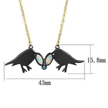 Load image into Gallery viewer, TK2895 - IP Gold+ IP Black (Ion Plating) Stainless Steel Necklace with Semi-Precious Opal in Aurora Borealis (Rainbow Effect)